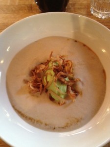 Carmelized Shallot Puree with Cilantro Mousse