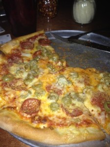 Pepperoni & Green Olive Pizza